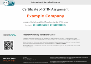 Certificate of GTIN assignment 0745110216728 0745110216735 5eec12c144674 Certificate of GTIN assignment 0745110216728 0745110216735 5eec12c144674